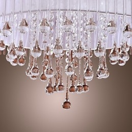 Moderne eigentijdse drum kristal gegalvaniseerde hanglamp