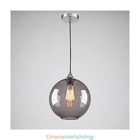 Moderne glazen hanglamp in rond rookgrijs bubbeldesign Moderne glazen hanglamp in rond rookgrijs bubbeldesign