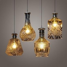 Kristallen glazen lamp 4 lampenkap minimalistische flesverlichting