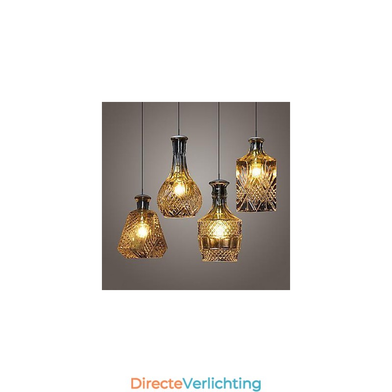Kristallen glazen lamp 4 lampenkap minimalistische flesverlichting