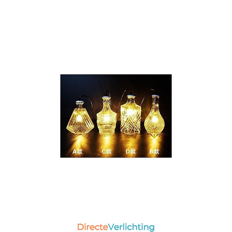 Kristallen glazen lamp 4 lampenkap minimalistische flesverlichting