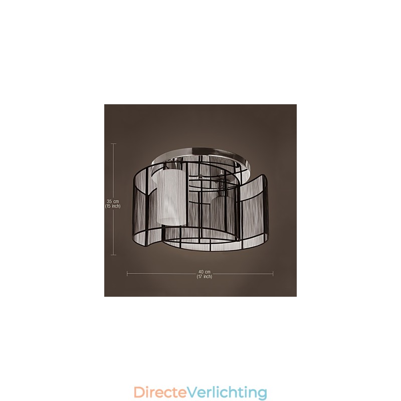 Plafondlamp Modern Design 2 Lampen Zwart
