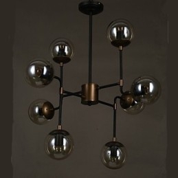 Kunstglas Bol Ronde Bonenstaak Kroonluchter