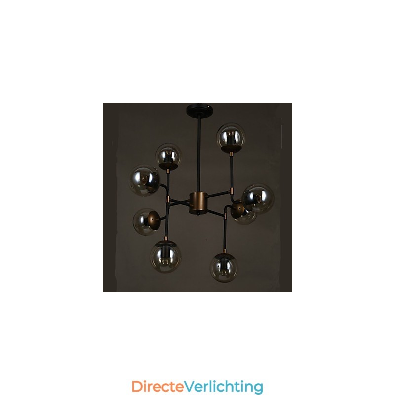 Kunstglas Bol Ronde Bonenstaak Kroonluchter