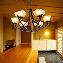 Antiek geïnspireerde hanglamp met 6 lampen