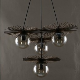 Kunstglas Bol Ronde Bonenstaak Kroonluchter
