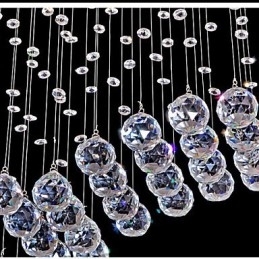 Hanglamp 6 lampen moderne zilveren kap transparante kristal golven plafondverlichtingsarmaturen