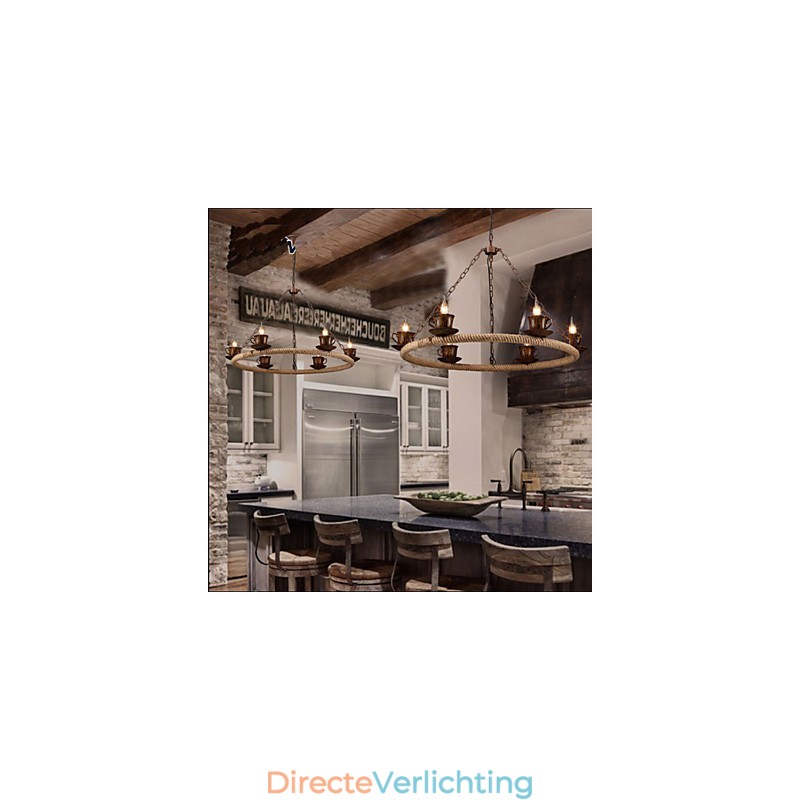 Keramische Industrie Wind Rope Kroonluchter RetroLron Kroonluchter Eenvoudig