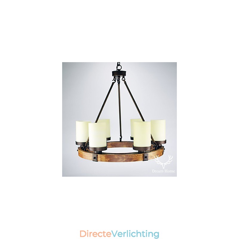 Vintage oude houten kroonluchter