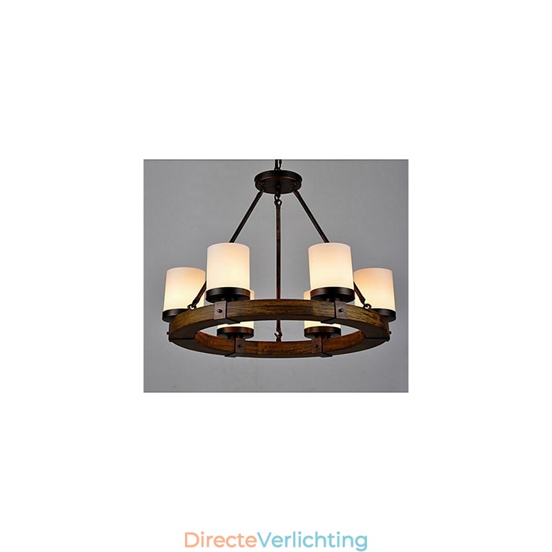 Vintage oude houten kroonluchter