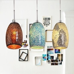 Traditionele klassieke vintage schilderij metalen hanglamp