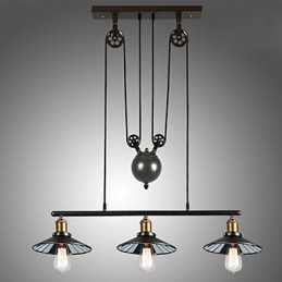 Hanglampen Vintage 3 lampen ST64 lampen inbegrepen Up en Down systeem