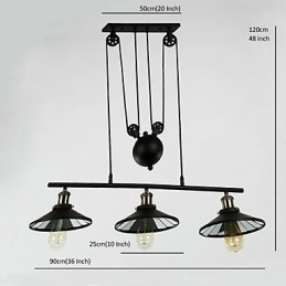 Hanglampen Vintage 3 lampen ST64 lampen inbegrepen Up en Down systeem