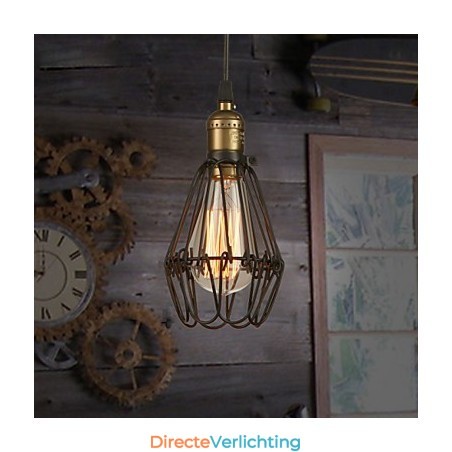 Hanglampen Vintage Amerikaanse landelijke stijl die oude gebruiken herstelt smeedijzeren kleine kooivormige hanglamp Hanglampen Vintage Amerikaanse landelijke stijl die oude gebruiken herstelt smeedijzeren kleine kooivormige hanglamp