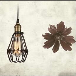 Hanglampen Vintage Amerikaanse landelijke stijl die oude gebruiken herstelt smeedijzeren kleine kooivormige hanglamp