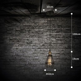 Hanglampen Vintage Amerikaanse landelijke stijl die oude gebruiken herstelt smeedijzeren kleine kooivormige hanglamp