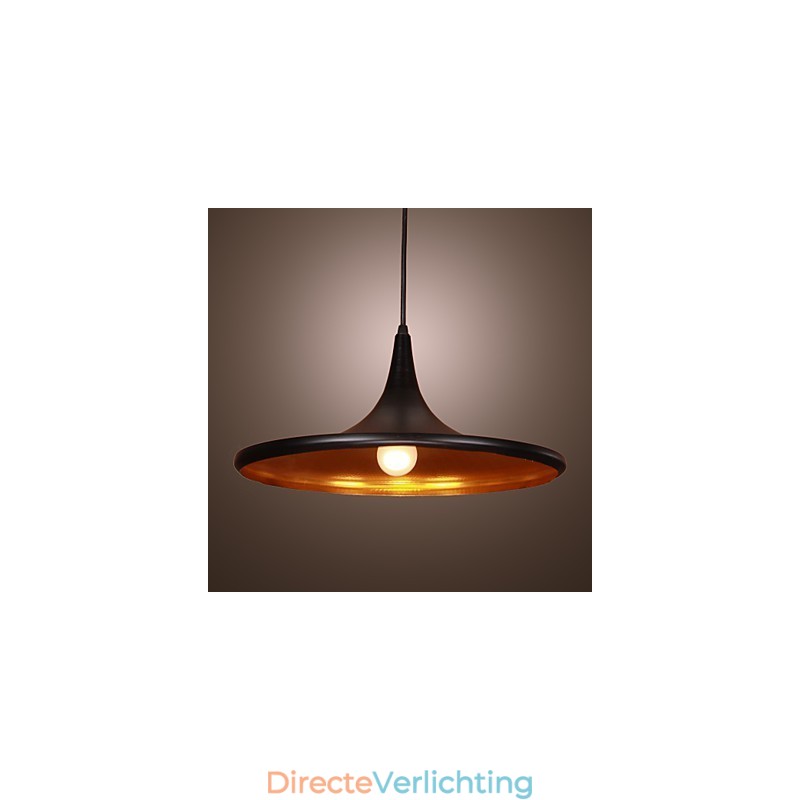 Moderne aluminium hanglamp met zwarte kap