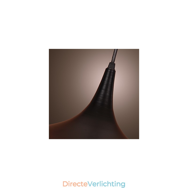 Moderne aluminium hanglamp met zwarte kap