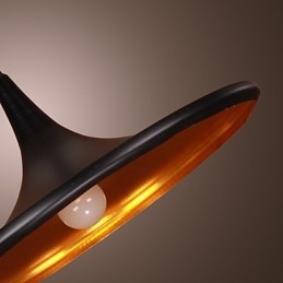 Moderne aluminium hanglamp met zwarte kap