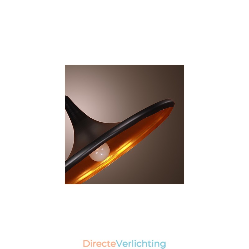 Moderne aluminium hanglamp met zwarte kap