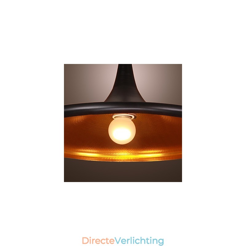 Moderne aluminium hanglamp met zwarte kap