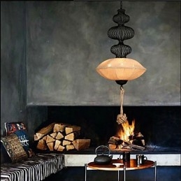 Nordic Retro Industriële Hennep Creatieve Vogelkooi Lampen