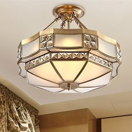 Traditionele klassieke rustieke lodge messing metalen hanglamp