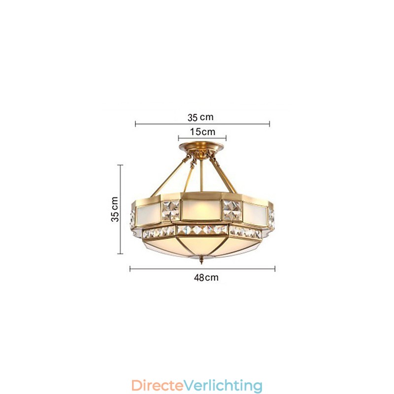 Traditionele klassieke rustieke lodge messing metalen hanglamp