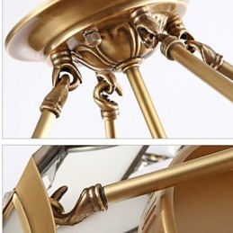 Traditionele klassieke rustieke lodge messing metalen hanglamp