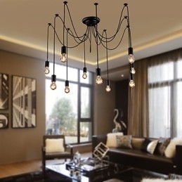 Kroonluchter Vintage Design Lampen Inbegrepen Living 10 Lampen Hanglamp