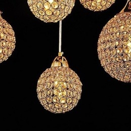 Moderne, eigentijdse Globe Crystal Electroplated metalen hanglamp