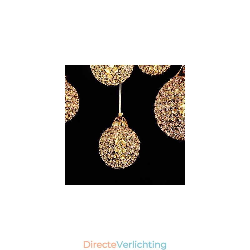Moderne, eigentijdse Globe Crystal Electroplated metalen hanglamp
