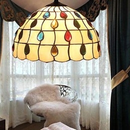 Europese landelijke creatieve kunsten Gebrandschilderde kroonluchter Herstellen van oude manieren Lamp Licht