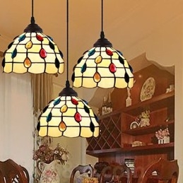 Europese landelijke creatieve kunsten Gebrandschilderde kroonluchter Herstellen van oude manieren Lamp Licht