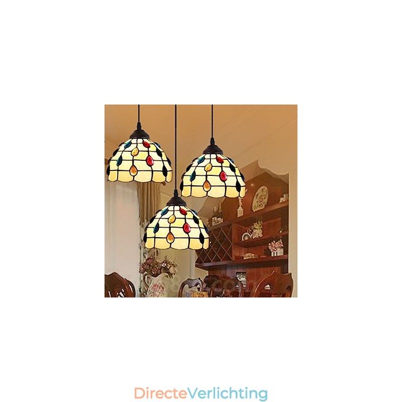 Europese landelijke creatieve kunsten Gebrandschilderde kroonluchter Herstellen van oude manieren Lamp Licht