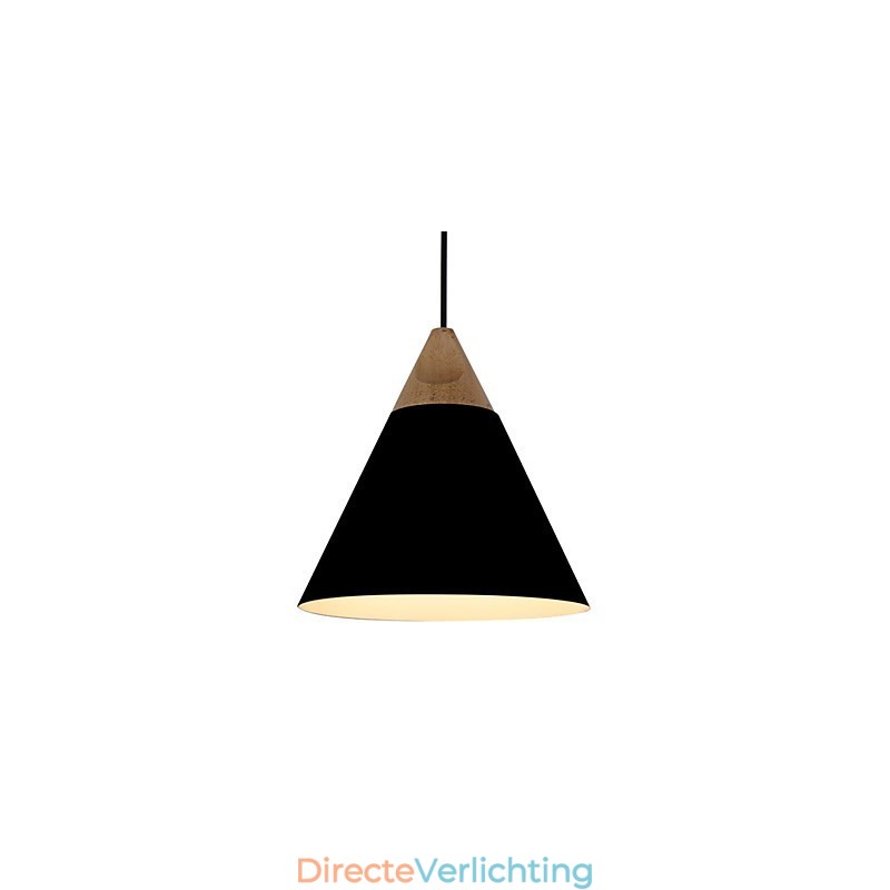 Mini Artistieke Kegelvormige Hanglamp 1 Licht Moderne Eenvoudige Afwerking Zwart Wit Stofblauw Aluminium & Houten Hanglamp