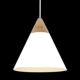 Mini Artistieke Kegelvormige Hanglamp 1 Licht Moderne Eenvoudige Afwerking Zwart Wit Stofblauw Aluminium & Houten Hanglamp