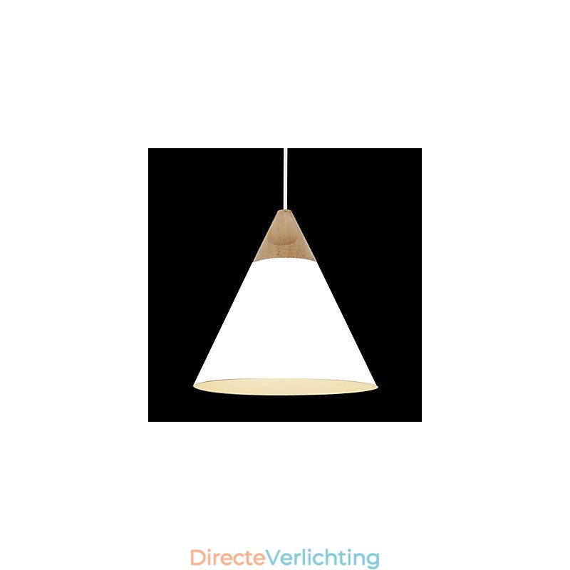 Mini Artistieke Kegelvormige Hanglamp 1 Licht Moderne Eenvoudige Afwerking Zwart Wit Stofblauw Aluminium & Houten Hanglamp