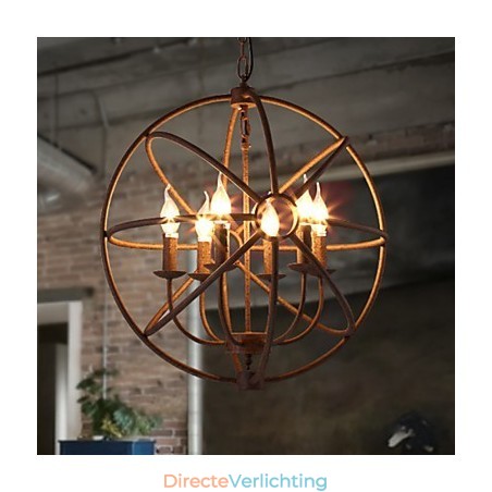 Zittende lampen Nordic Country Smeedijzer Amerikaans Retro Kaars Kroonluchter De Zwarte Kroonluchter