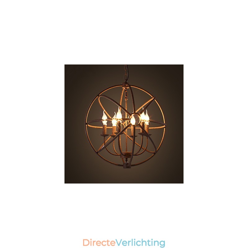 Zittende lampen Nordic Country Smeedijzer Amerikaans Retro Kaars Kroonluchter De Zwarte Kroonluchter