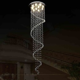 Moderne kristallen hanglamp kroonluchter verlichting lampen armaturen met enkele spiraal D70CM H250CM