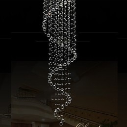 Moderne kristallen hanglamp kroonluchter verlichting lampen armaturen met enkele spiraal D70CM H250CM