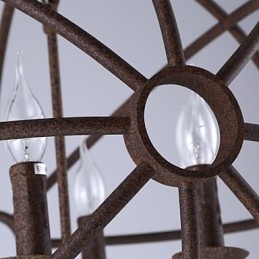 Zittende lampen Nordic Country Smeedijzer Amerikaans Retro Kaars Kroonluchter De Zwarte Kroonluchter