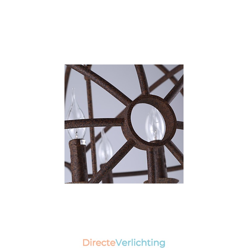 Zittende lampen Nordic Country Smeedijzer Amerikaans Retro Kaars Kroonluchter De Zwarte Kroonluchter