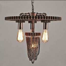 Industriële Wind Cafe Studio Gear Drie Hoofdlamp