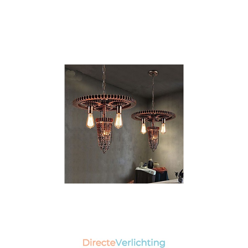 Industriële Wind Cafe Studio Gear Drie Hoofdlamp