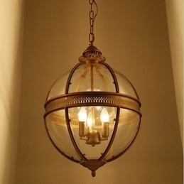 IJzeren bronzen kroonluchterlamp glas