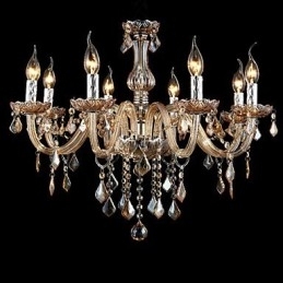 Luxe Kristallen Kaars Kroonluchter Amber Kristal