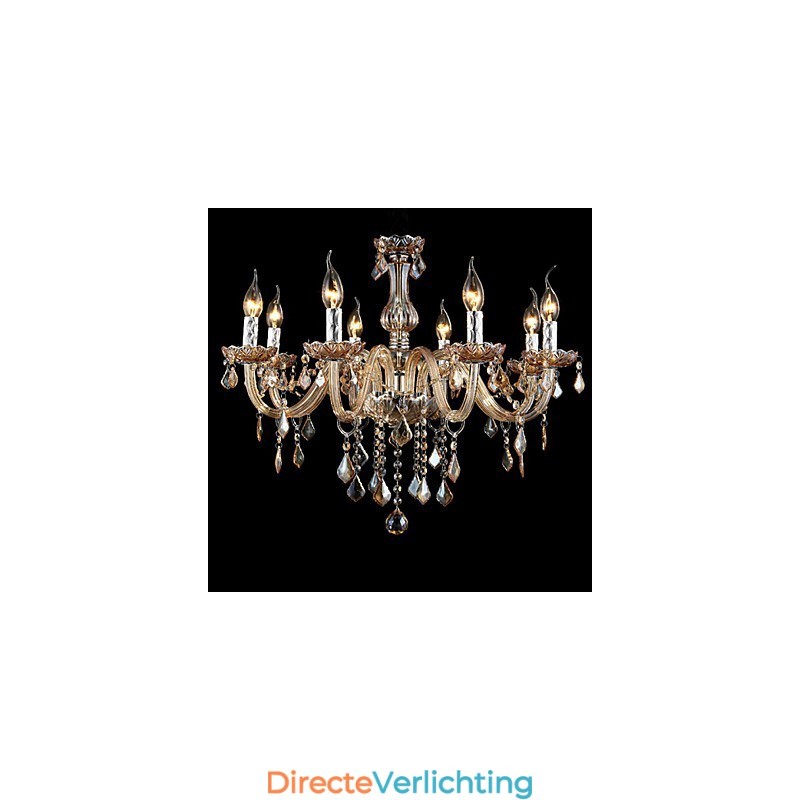Luxe Kristallen Kaars Kroonluchter Amber Kristal