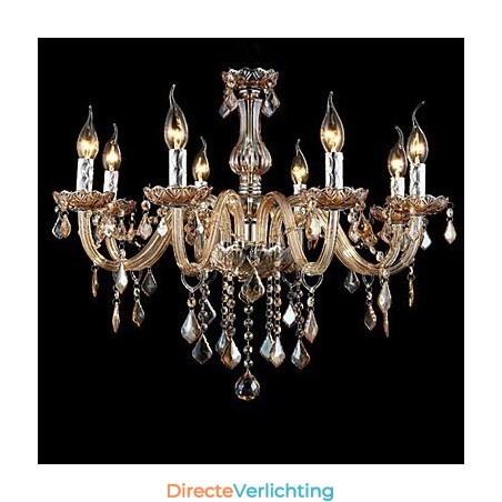 Luxe Kristallen Kaars Kroonluchter Amber Kristal Luxe Kristallen Kaars Kroonluchter Amber Kristal